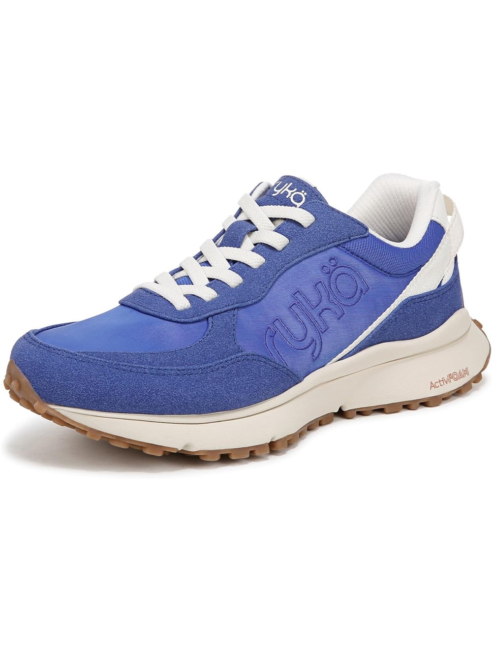 Ryka cobalt blue and white suede textile sneaker